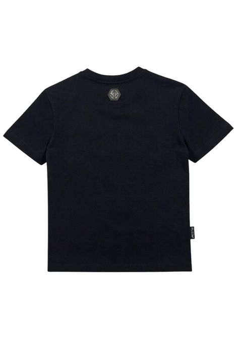 Black cotton T-shirt for children Philipp Plein | BTH037NERO